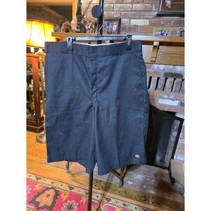 Dickies Essential Work Shorts Men's Size 40 Black Relaxed Fit 13" Inseam Patched